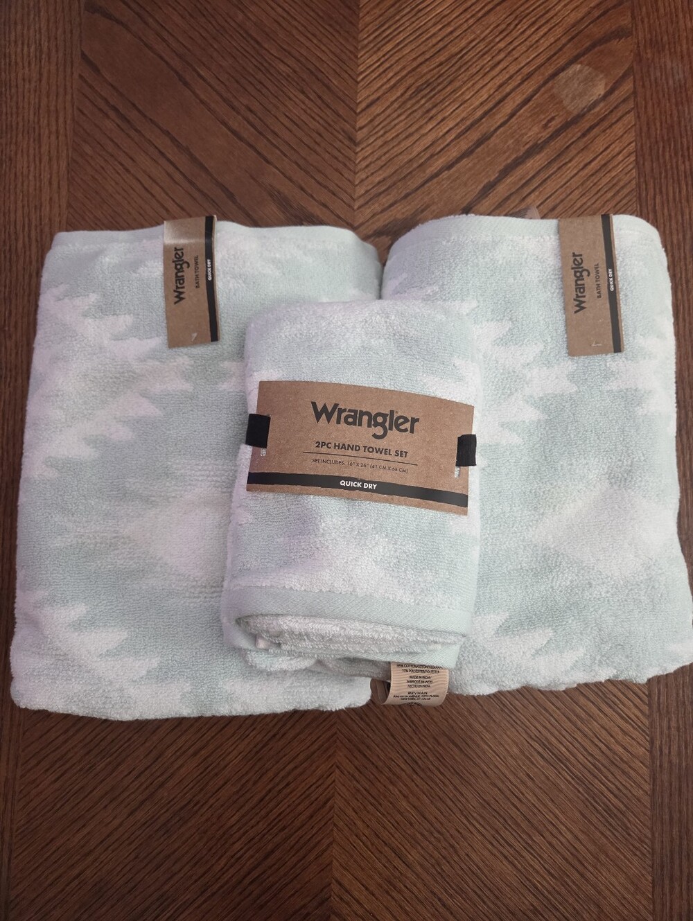 Nwt Wrangler Canyon River Blue Bath Towel Set Of 4